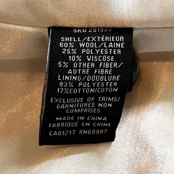 Boho La Chateau Wool Mark Blend Peacoat - Off White (Size Small) - Picture 6 of 6